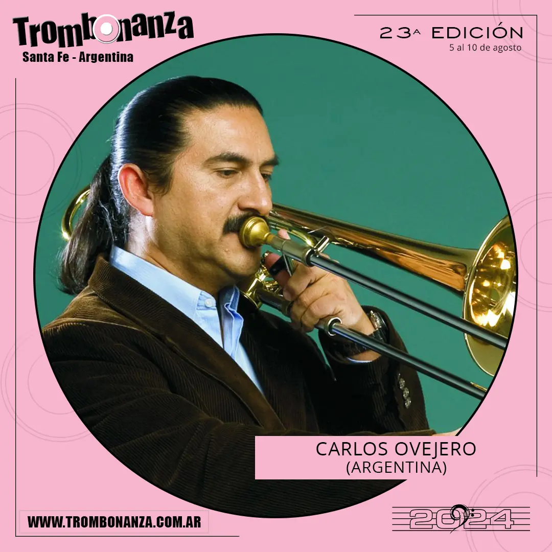 Carlos Ovejero tocando el trombón en la gráfica oficial de Trombonanza 2024