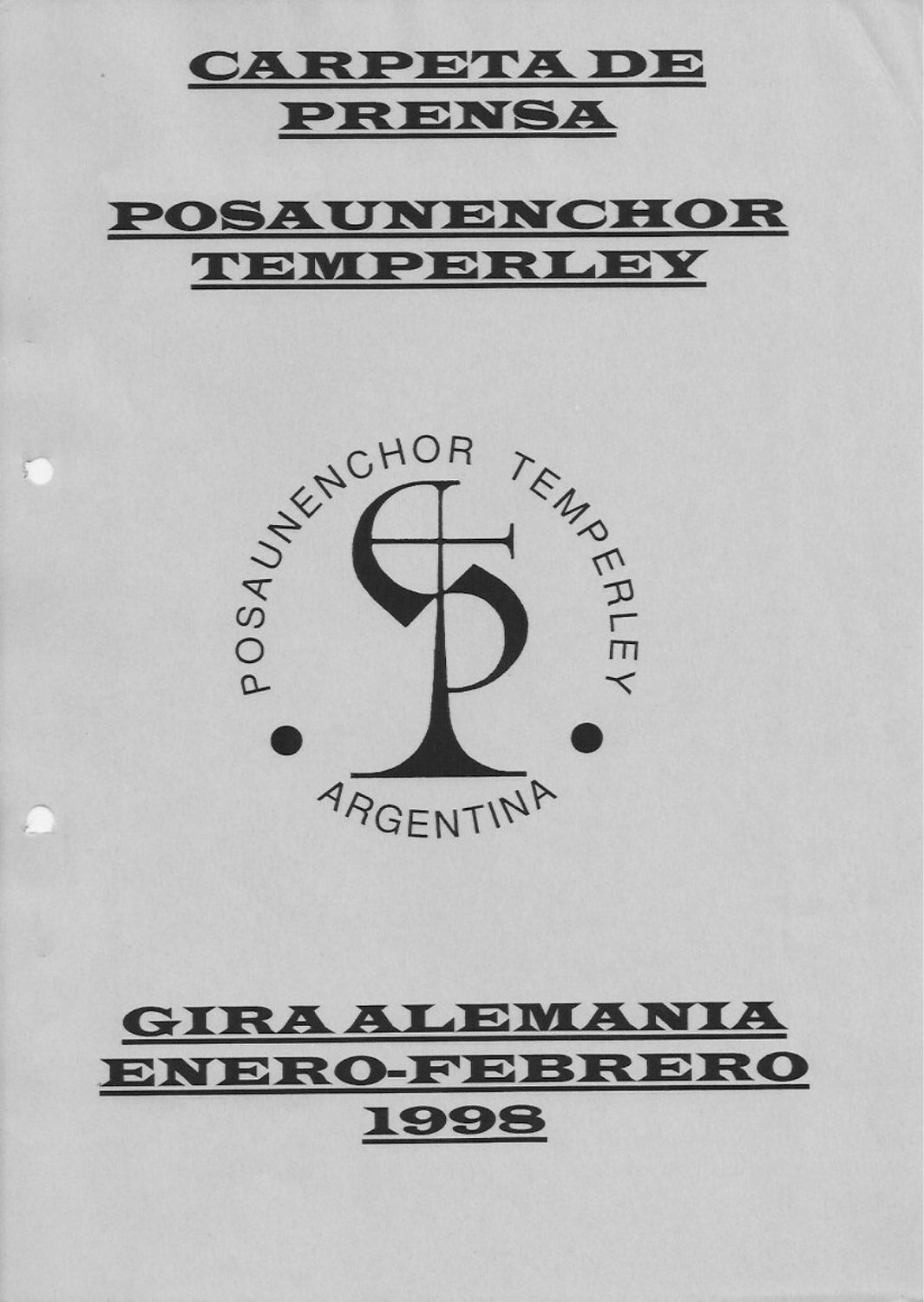 La tapa de la carpeta de prensa, armada al volver de la gira.