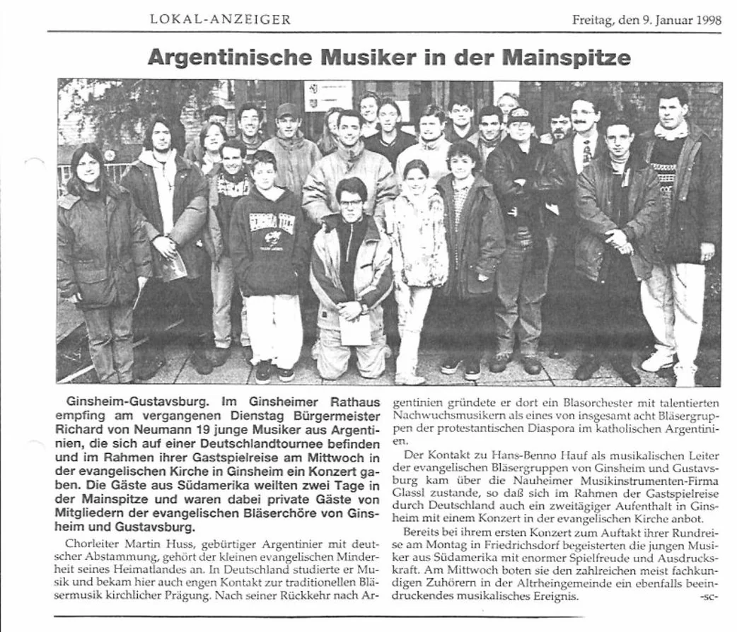 Lokal-Anzeiger, 9/1: «Argentinische Musiker in der Mainspitze»