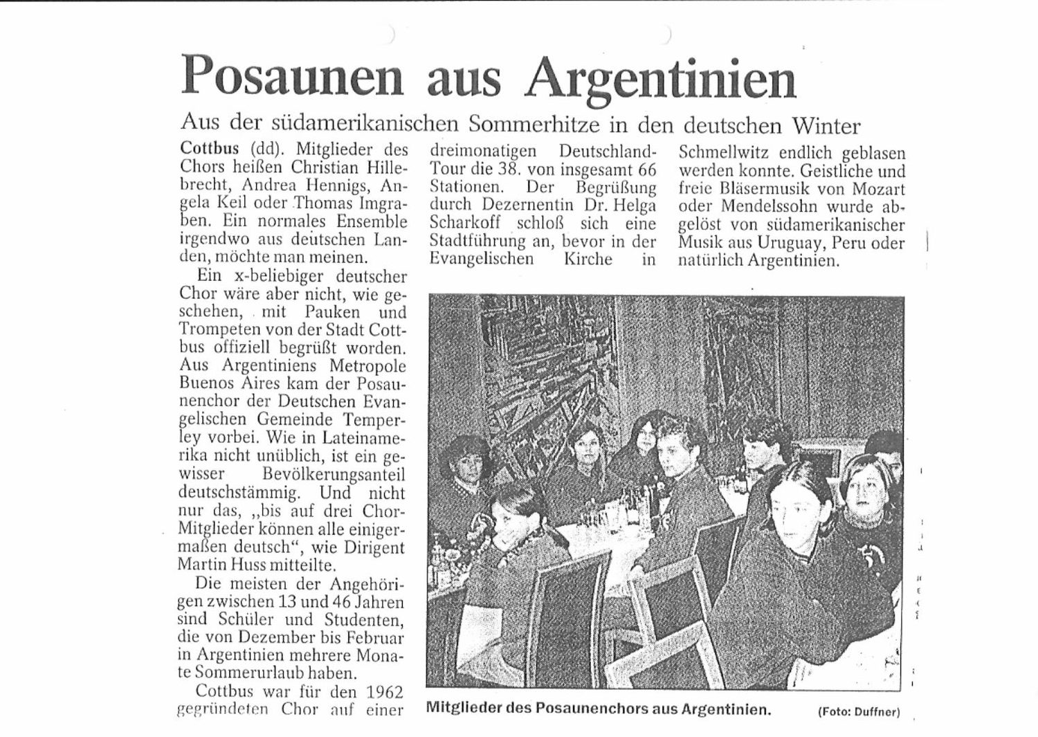 Cottbus: «Posaunen aus Argentinien»