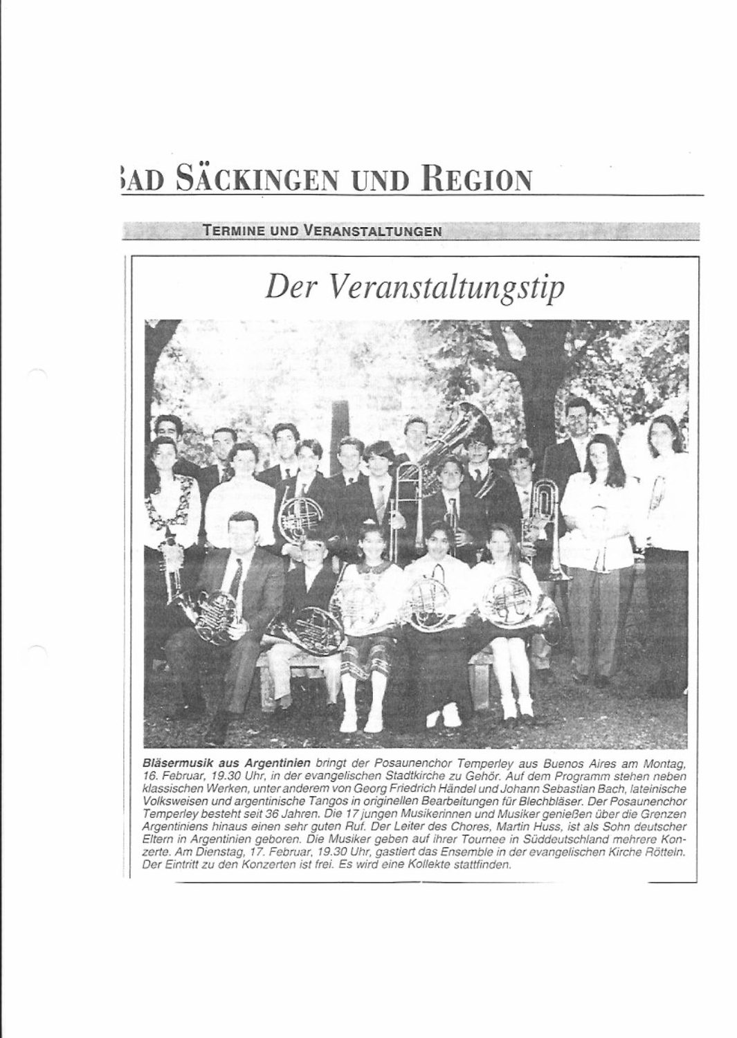 Bad Säckingen: «Der Veranstaltungstip»